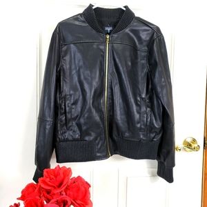 TAHARI Faux Leather Jacket